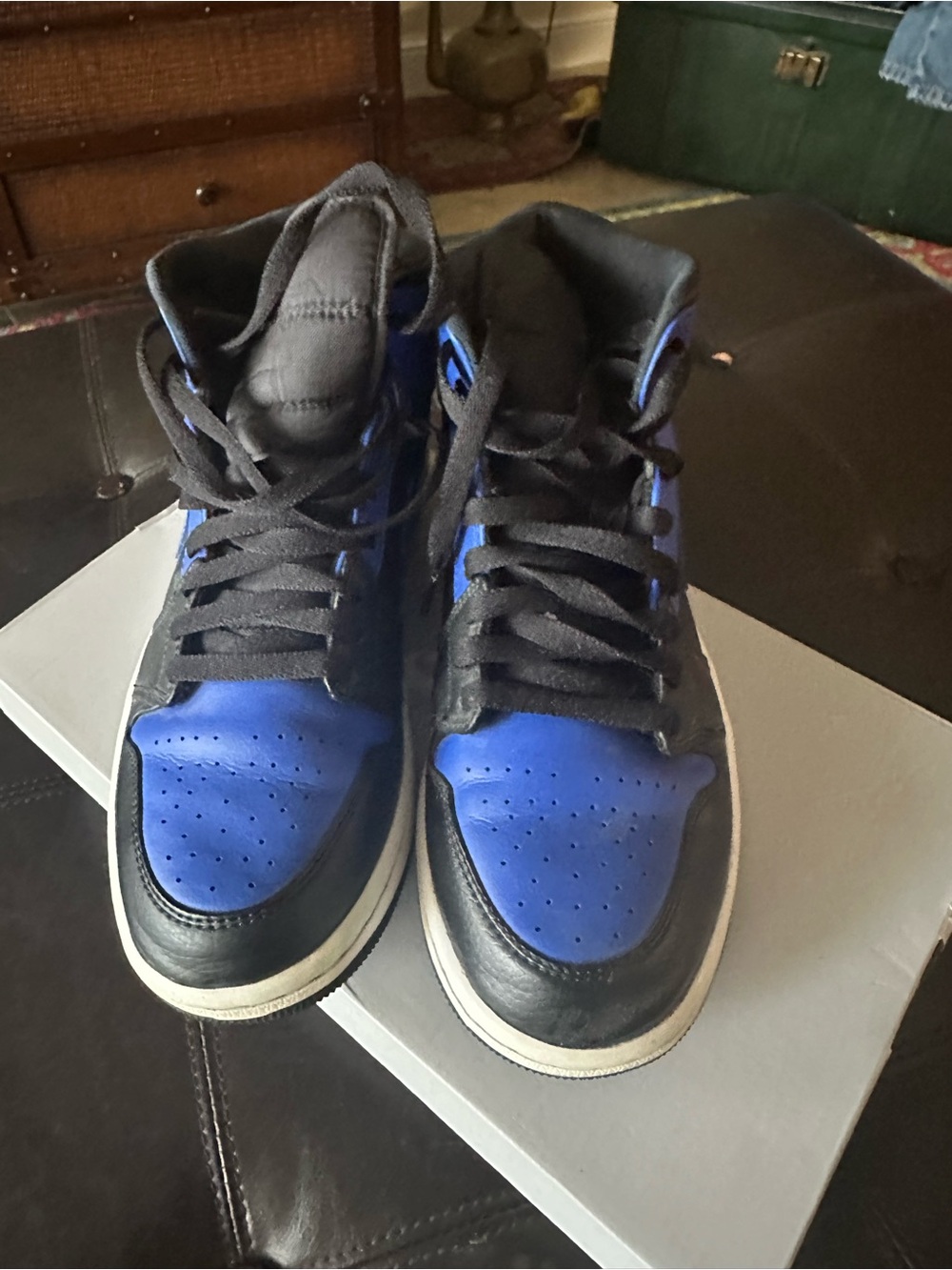 Jordan High-Top Sneakers in Blue and Black